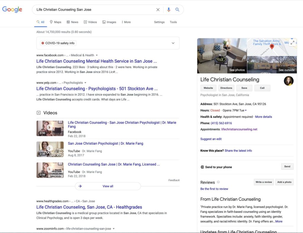 marketing strategies for therapists google knowledge graph